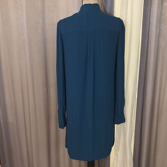 Diane Von Furstenberg deep teal 100% rayon shirt dress, US4 - Picture 8 of 9
